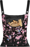 Waterproof Clothespin Bag with Hanger Hook Cherry Blossom Hummingbird by CREAMIC