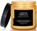 M&SENSE Candles Lemon Vanilla Scented, 11.6oz 70 Hour Long Lasting Candles by MSENSE