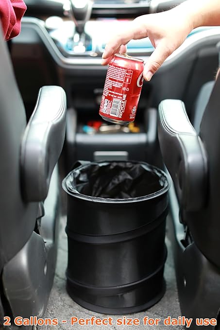 Ginsco 2 Gallons New Leakproof Car Trash Can, Compact Trash Can Pop-up - Image 4