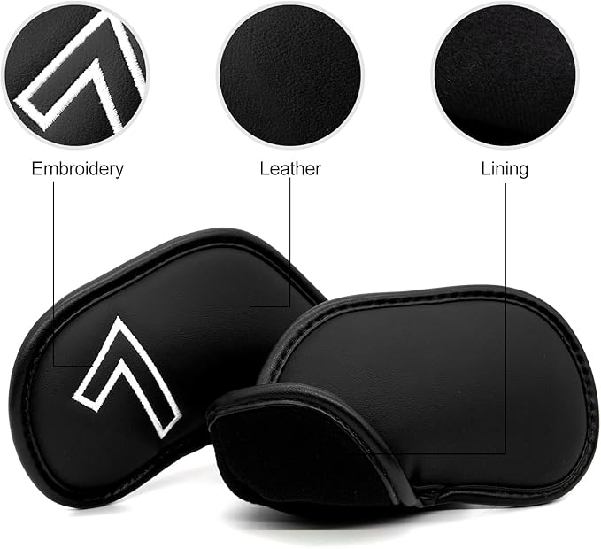 Montela Golf Iron Covers, Golf Iron Head Covers Leather Golf Iron Covers Set - Image 3