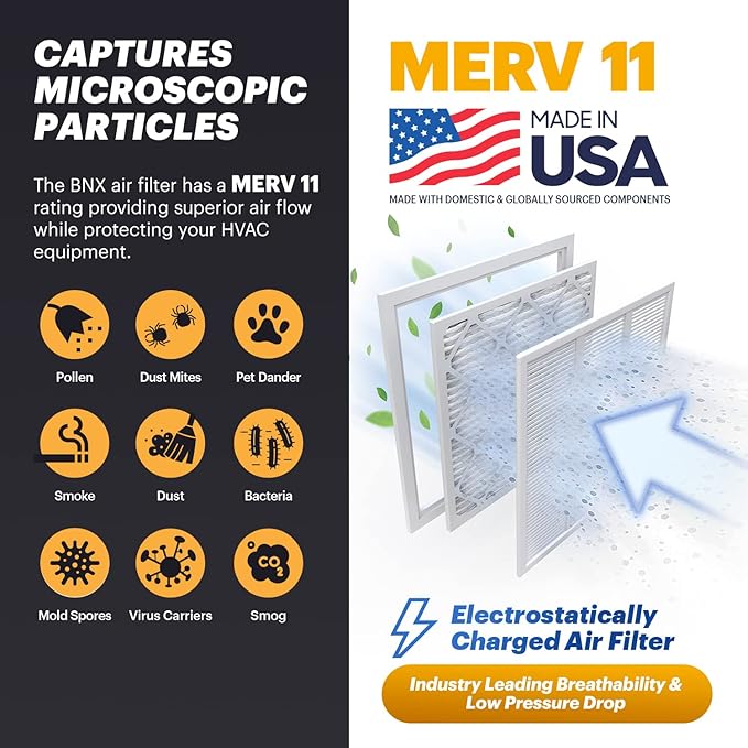BNX TruFilter 20x22x1 Air Filter MERV 11- MADE IN USA - Image 3