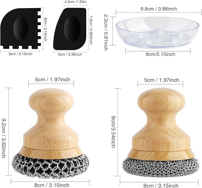 Cast Iron Scrubber and Scraper, Chain Mail Cleaner - Image 2
