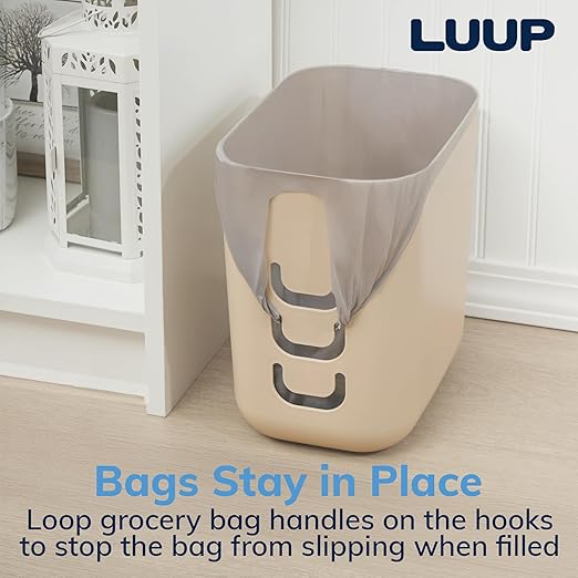 STORi Luup Bathroom Wastebasket, Secure Grocery Bags, Plastic Garbage Container - Image 4