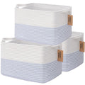 COMFY-HOMI 3PACK Cotton Rope Square Baske by COMFY-HOMI