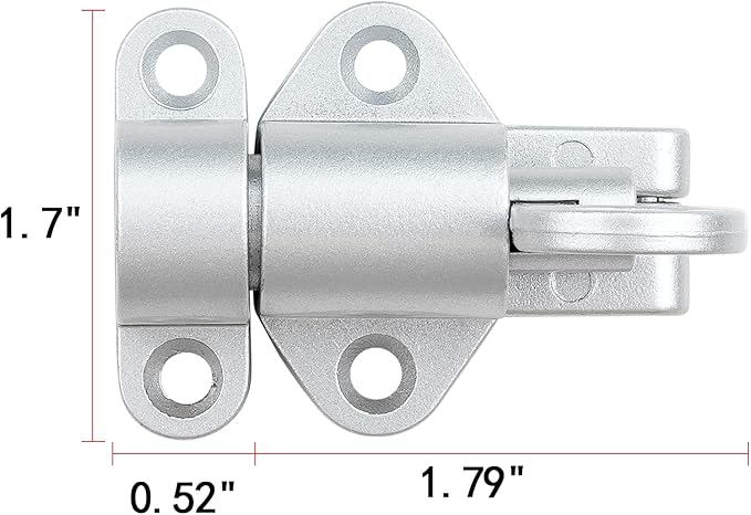 5 Packs Self-Closing Latches，Silver Gray Spring Door Lock，Resilient Bolt Latch - Image 2