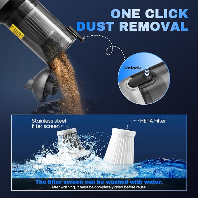 Saker Car Vacuum Portable Cordless 20000Pa Suction Power 4 in 1 Handheld - Image 7