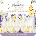 Plug-in Air Freshener Starter Kit, 1 Warmer and 9 Essential Oil Refills by LASENTEUR