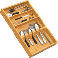 Yofidra Pure Bamboo Silverware Drawer Organizer: 16.53" Lx10 Wx1.93 H Large by Yofidra
