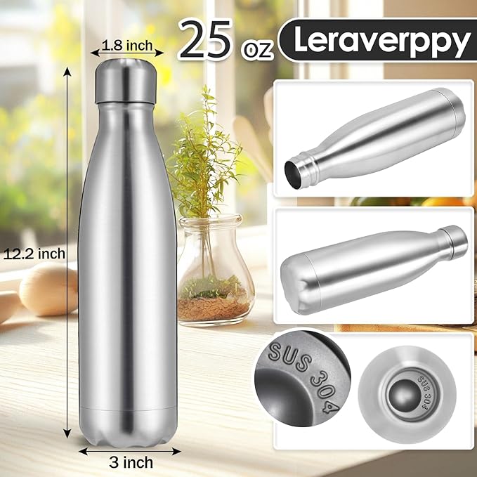 25oz Cola-Bottle Shaped Stainless Steel Leak-proof Water Bottle, Double Wall - Image 2