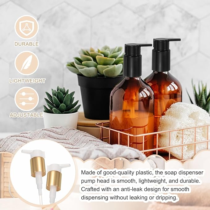 uxcell 4 Pcs Soap Dispenser Pump Heads, Hand Soap Dispensers Top Pumps - Image 4