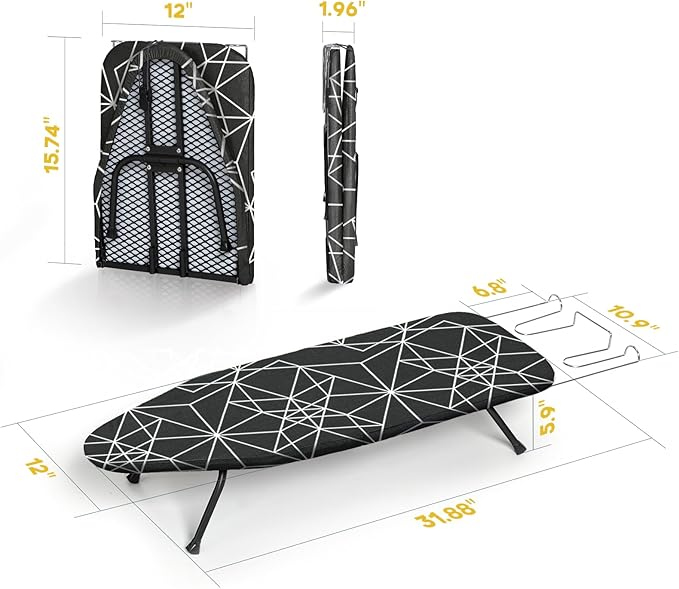 Mini Ironing Board Tabletop Foldable, RAINHOL Space-Saving Iron Board, Compact - Image 6
