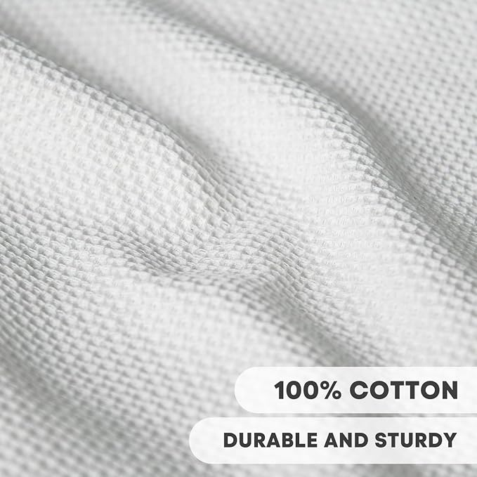 Artoid Mode 100% Cotton White Waffle Weave Kitchen Dish Cloths, 13x28 Inch - Image 2
