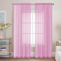 Chyhomenyc Light Pink Sheer Curtains 84 Inch Length 2 Panels, Light Filtering by Chyhomenyc