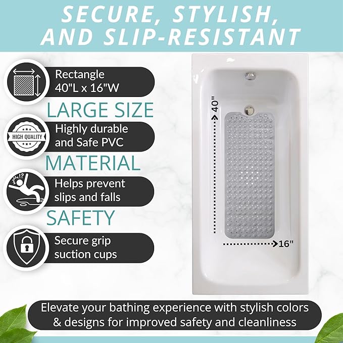 ENKOSI Large Non Slip Bathtub & Shower Mat - Image 4