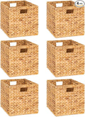 12 x 12in Water Hyacinth Storage Baskets, Wicker Storage Baskets by M4DECOR