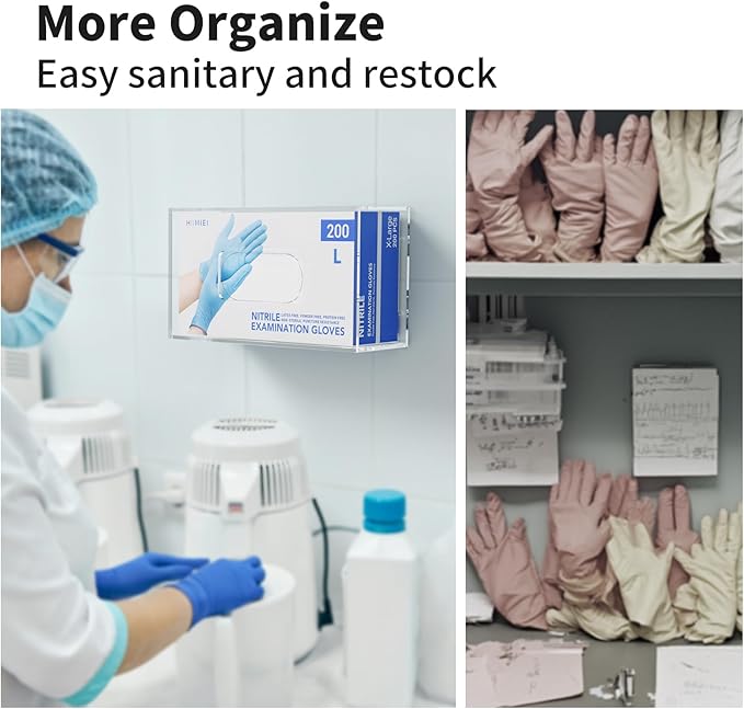 HIIMIEI Glove Holder for Wall Mount: Magnetic Gloves Box Holder, Acrylic - Image 2