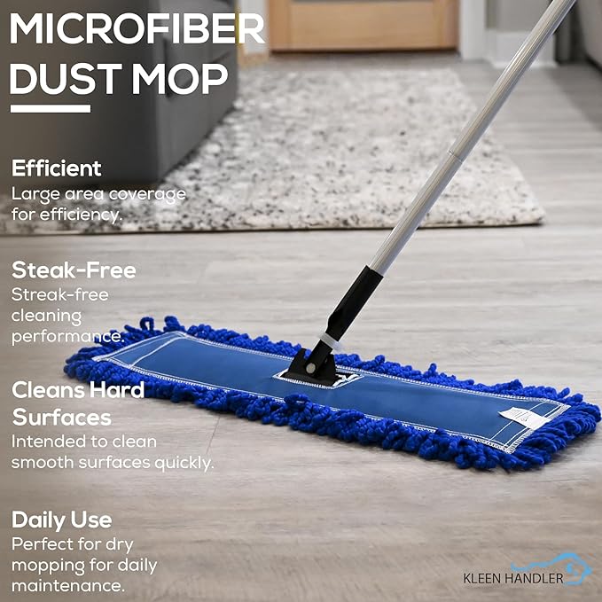 KLEEN HANDLER 24 Inch Microfiber Dust Mop Bulk Pack of 12, Medium Washable - Image 5