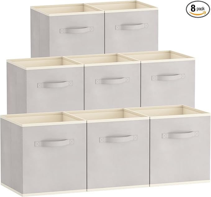 Lifewit 11 Inch Cube Storage Bins, 8 Packs Storage Cubes Foldable Decorative by Lifewit