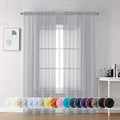 Chyhomenyc Light Grey Sheer Curtains 84 Inch Length 2 Panels, Light Filtering by Chyhomenyc