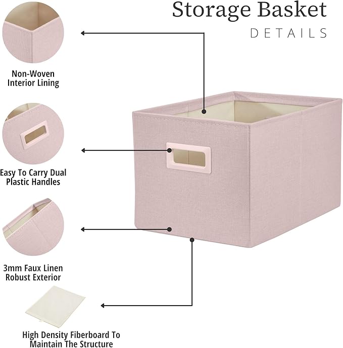 DECOMOMO Storage Bins for Shelves Robust Fabric Closet Bins for Shelves Toy - Image 7