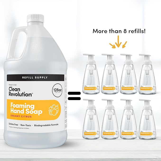 Clean Revolution Foaming Hand Soap Refill Supply Container, Ready to Use Formula - Image 5