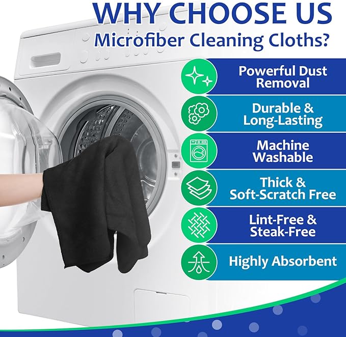 Newwiee 3 Pcs Extra Large Microfiber Cleaning Cloth 30" x 20" Washable Reusable - Image 4