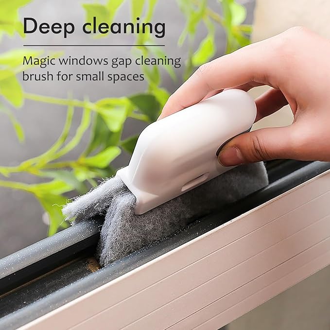 Window Cleaning Brush, 3 in 1 Window Sliding Door Track Cleaner, Tile Lines - Image 2
