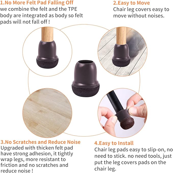 24 PCS Extra Small Silicone Chair Leg Floor Protectors - Image 3