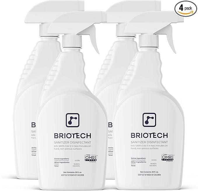 BRIOTECH Sanitizer Disinfectant Hypochlorous Spray, Kill 99.99% of Viruses & by BRIOTECHUSA
