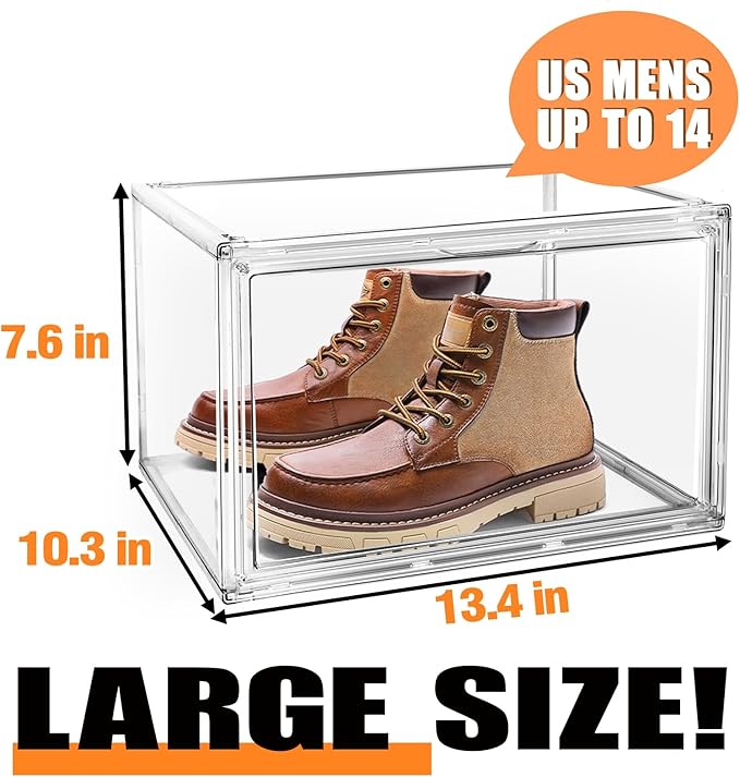 10 Pack Shoe Box Organizer Clear Plastic Stackable Shoe Boxes - Image 6