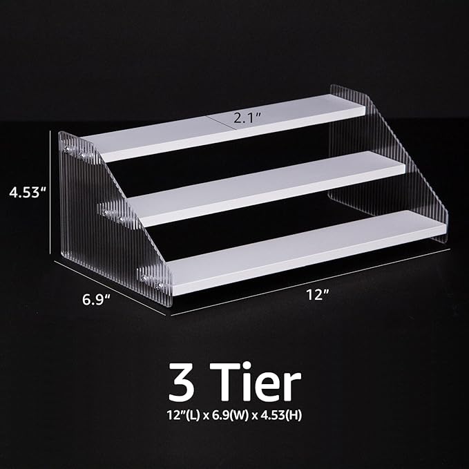 nianfeng Tiered Spice Rack, 3-Tier Spice Pantry Kitchen Cabinet Organizer - Image 3