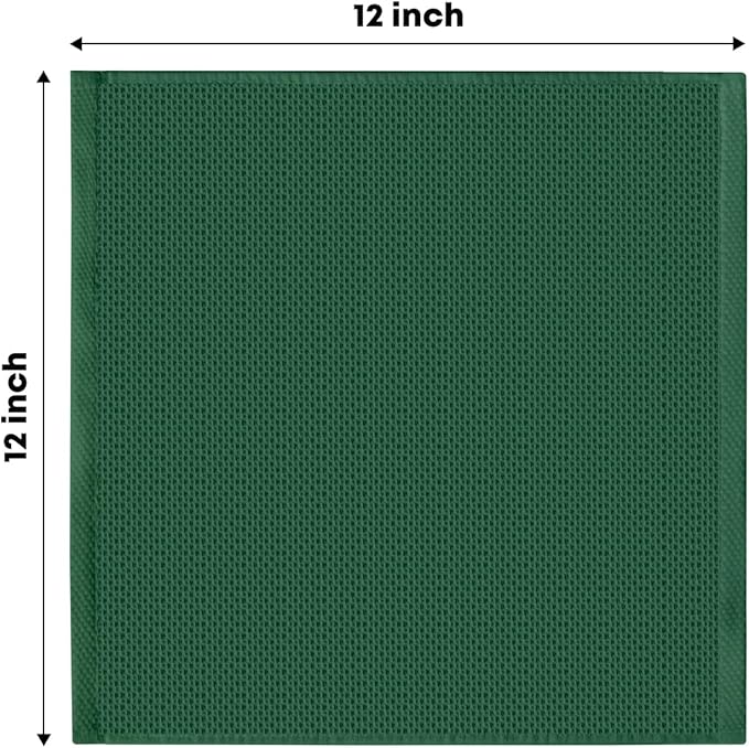 Artoid Mode 100% Cotton Dark Green Waffle Weave Kitchen Dish Cloths, 12x12 Inch - Image 6