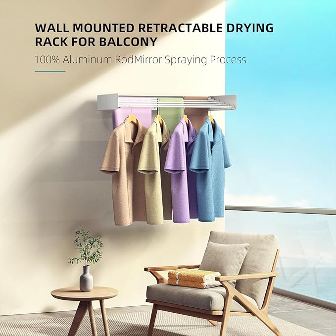 Laundry Drying Rack, Collapsible Wall Mounted Clothes Drying Rack - Image 4