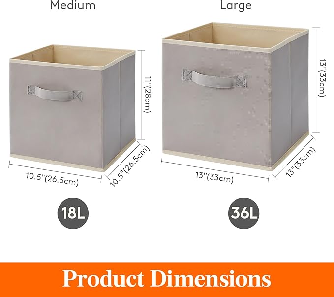 Lifewit 10 Packs Storage Cubes, 11 Inch Cube Storage Bins, Foldable Fabric Bins - Image 2
