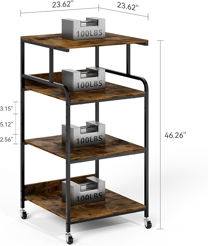 Warmiehomy 4 Tier 24" x 24" Printer Stand - Image 2