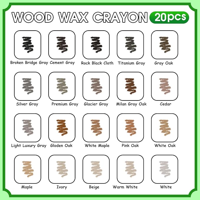 Furniture Markers Touch Up, 20 Colors Wood Filler Sticks, Wood Wax Crayons - Image 2