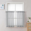 Chyhomenyc Light Grey Sheer Curtains 30 inch Length 2 Panels, Light Filtering by Chyhomenyc