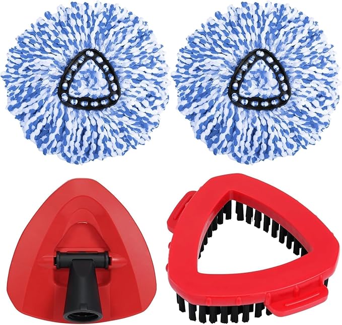 4 Pack Spin mop Replacement Head, Spin mop Scrub Brush, Microfiber Mop Refills by Unknown