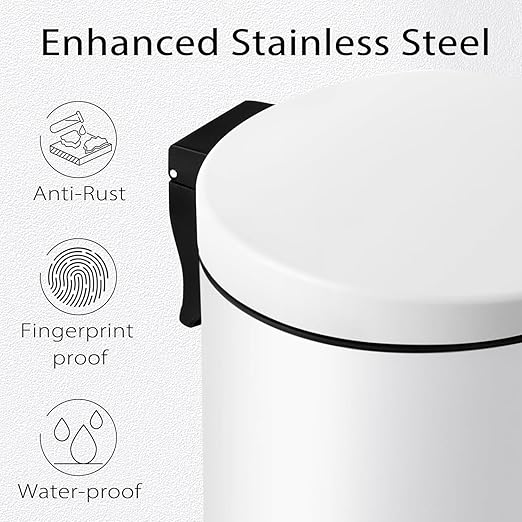 TIPGO Small Trash Can with Lid Soft Close, 4.5 Liters / 1.2 Gallon Bathroom - Image 3