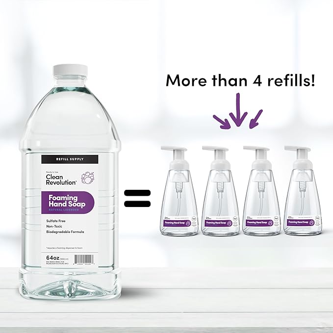 Clean Revolution Foaming Hand Soap Refill Supply Container, Ready to Use Formula - Image 5