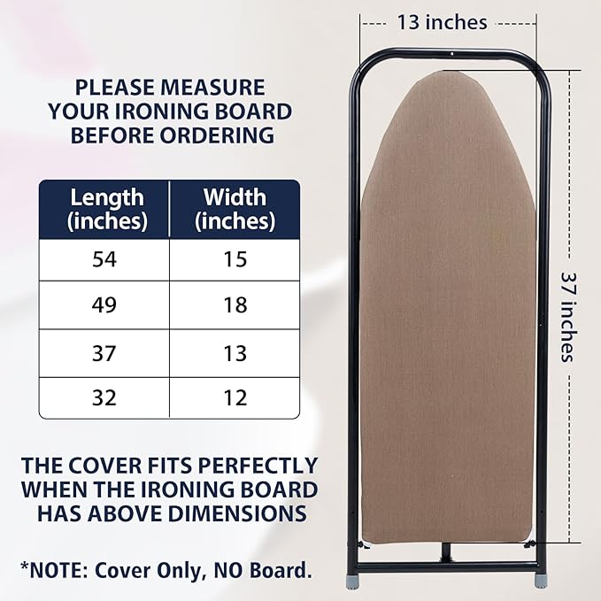 Seiritex Small Ironing Board Cover 13 x 37 inch, Fits Over The Door Ironing - Image 6