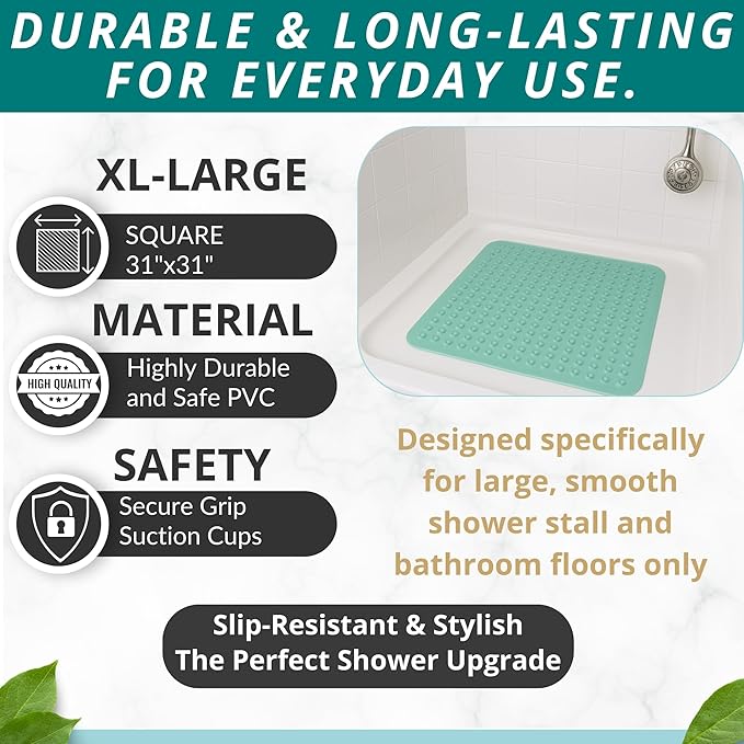 ENKOSI Extra Large Square Non Slip Shower Mat - Image 3