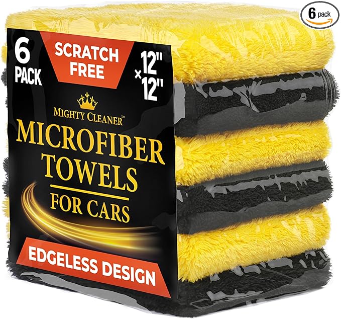 Edgeless Microfiber Towels for Cars – 6pk by MightyCleaner