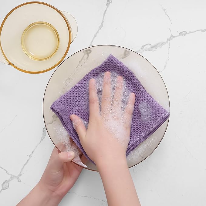 Homaxy 100% Cotton Waffle Weave Kitchen Dish Cloths, Ultra Soft Absorbent Quick - Image 4