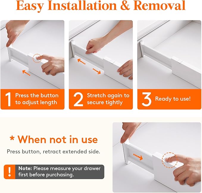 Lifewit 8 Pack Drawer Dividers 4" High, 11-17" Adjustable Dresser Drawer - Image 5