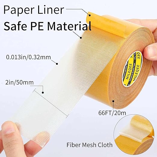 2Pack Double Sided Tape Heavy Duty, 2in x 66FT, Super Sticky Resistente Clear - Image 2
