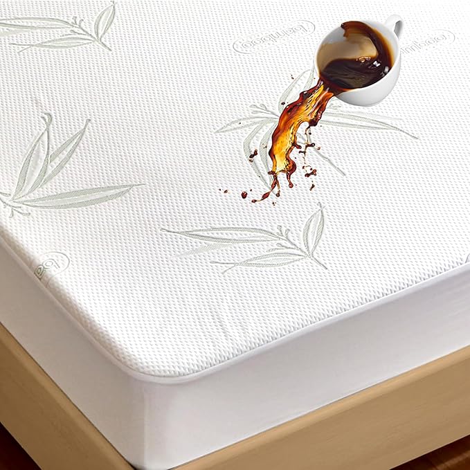King Mattress Protector Waterproof Mattress Pad Washable Bamboo Rayon Mattress by SoftHour