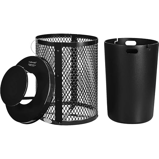 Global Industrial Outdoor Diamond Steel Trash Can - Image 2