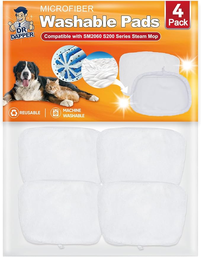 DR DAPPER 4 Pack SMP01 Steam Mop Pads Compatible by DRDAPPER