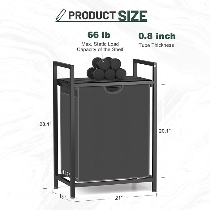 Laundry Sorter with Removable Bag, 16 Gallons Laundry Hamper with Adjustable - Image 5